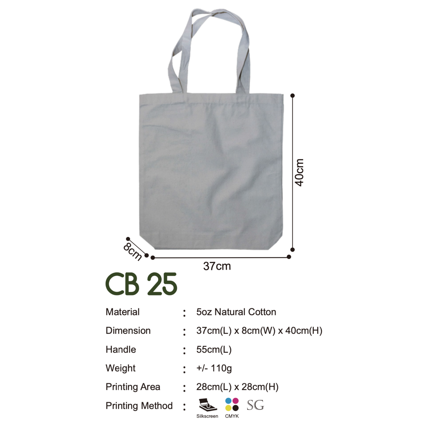 Canvas Bags - Variant Display | 5oz Natural Cotton Canvas Bags | CB25