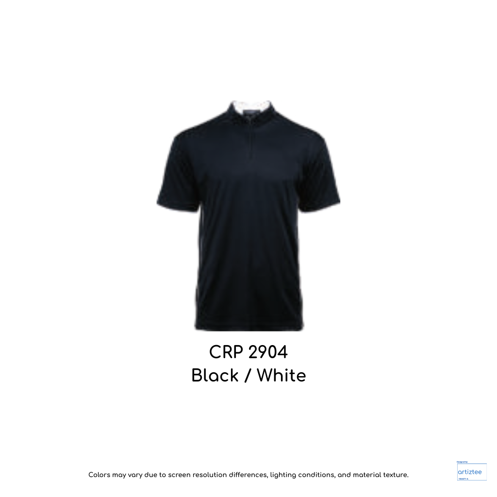 Polo Paragon Unisex 160gsm Performance Jacquard Black White CRP2904