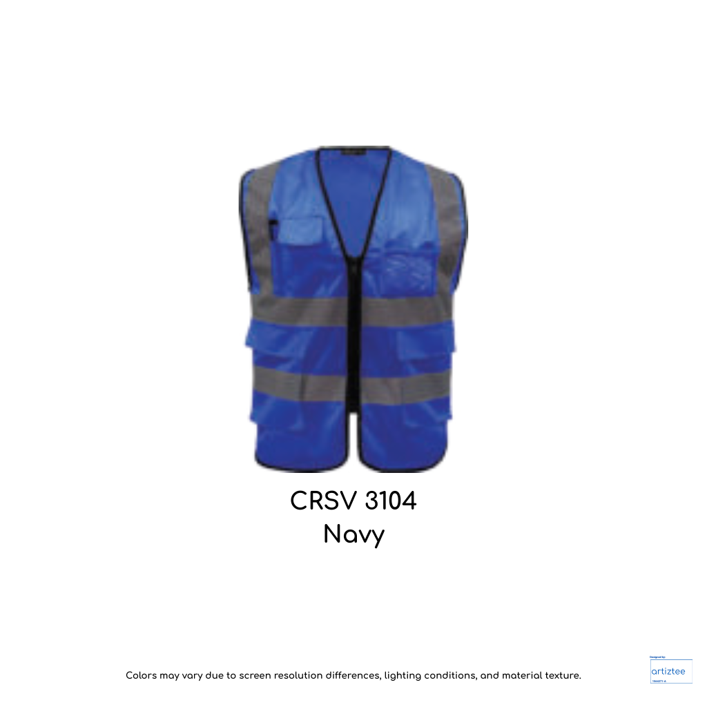 CRSV3104 royal vest reflective safety pocket 120gsm