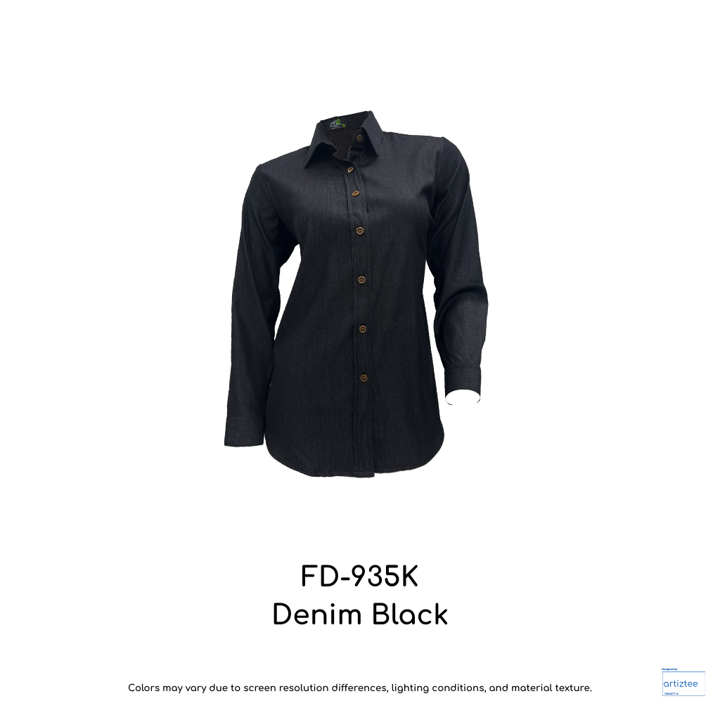 Corporate Uniform Denim FD-935K Female Long Sleeves Black