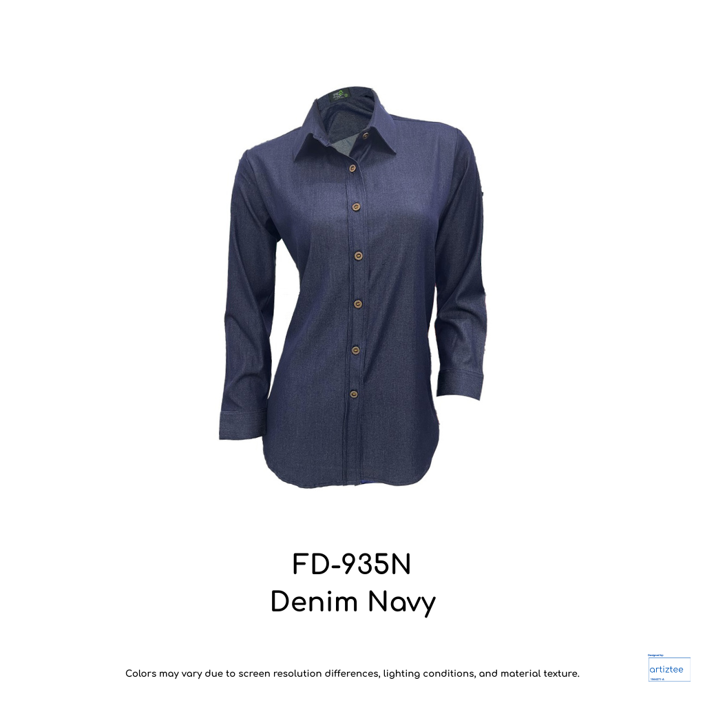 Corporate Uniform Denim FD-935N Female Long Sleeves Navy