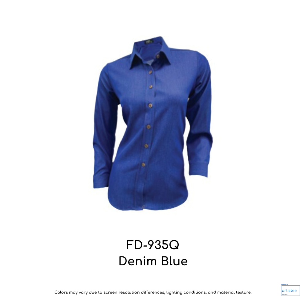 Corporate Uniform Denim FD-935Q Female Long Sleeves Blue