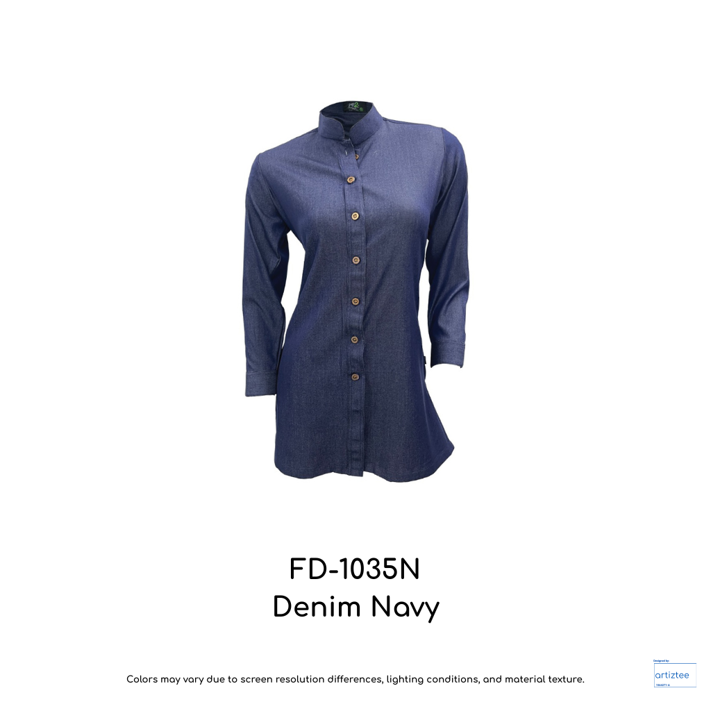 Corporate Uniform Denim FD-1035N Muslimah Long Sleeves Navy