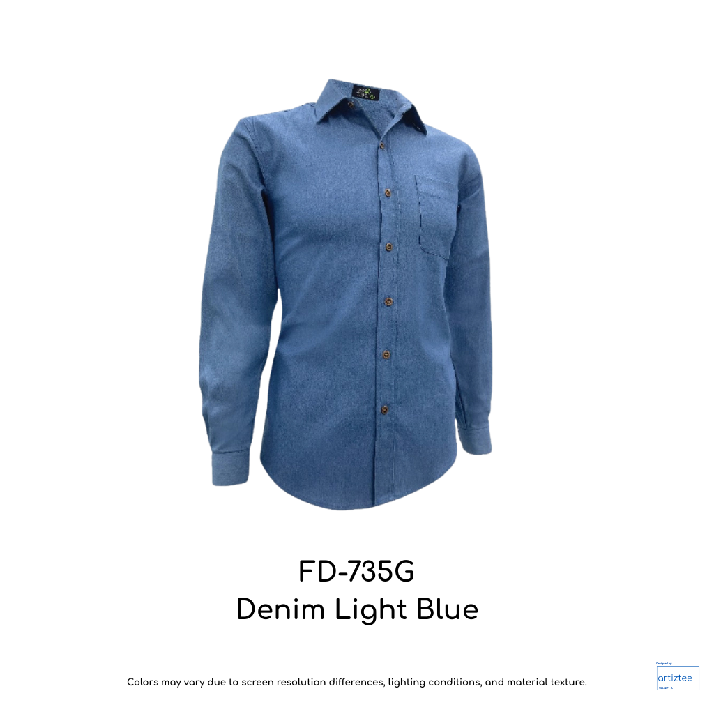 Corporate Uniform Denim FD-735G Unisex Long Sleeves Light Blue