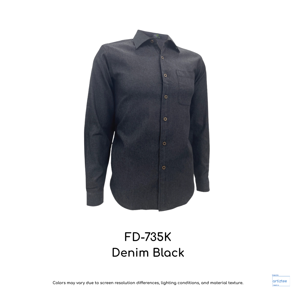 Corporate Uniform Denim FD-735K Unisex Long Sleeves Black