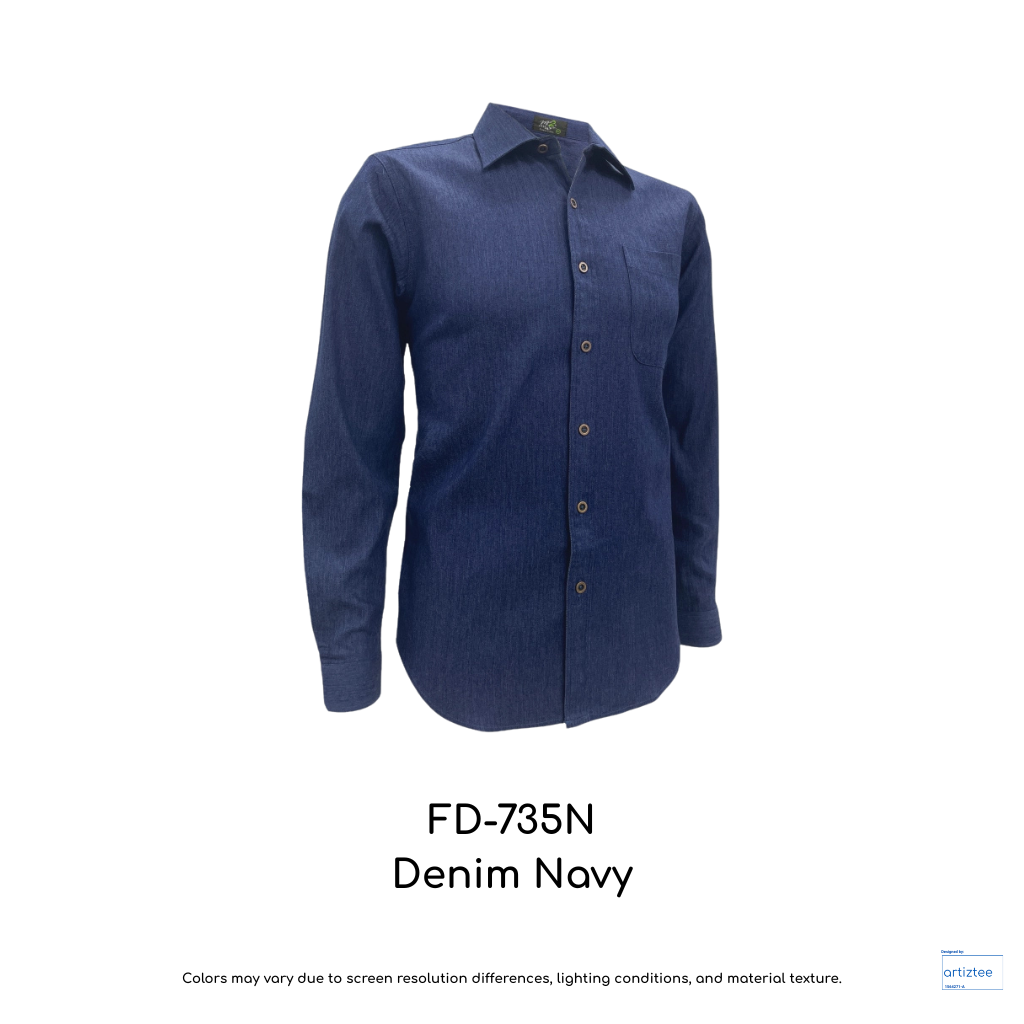 Corporate Uniform Denim FD-735N Unisex Long Sleeves Navy