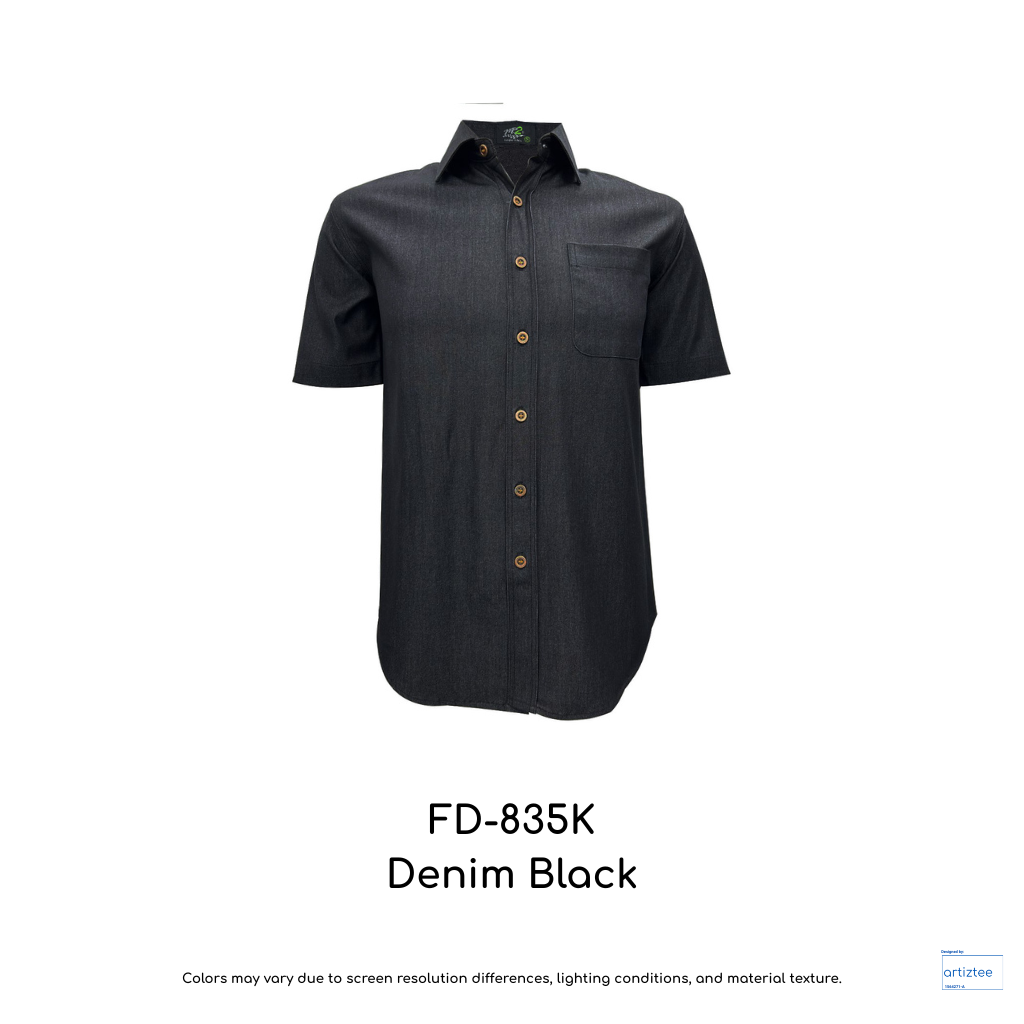Corporate Uniform Denim FD-835K Unisex Short Sleeves Black
