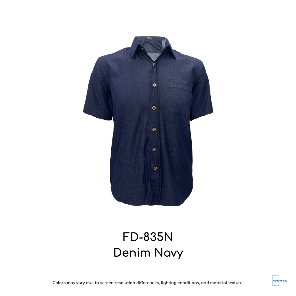 Corporate Uniform Denim FD-835N Unisex Short Sleeves Navy