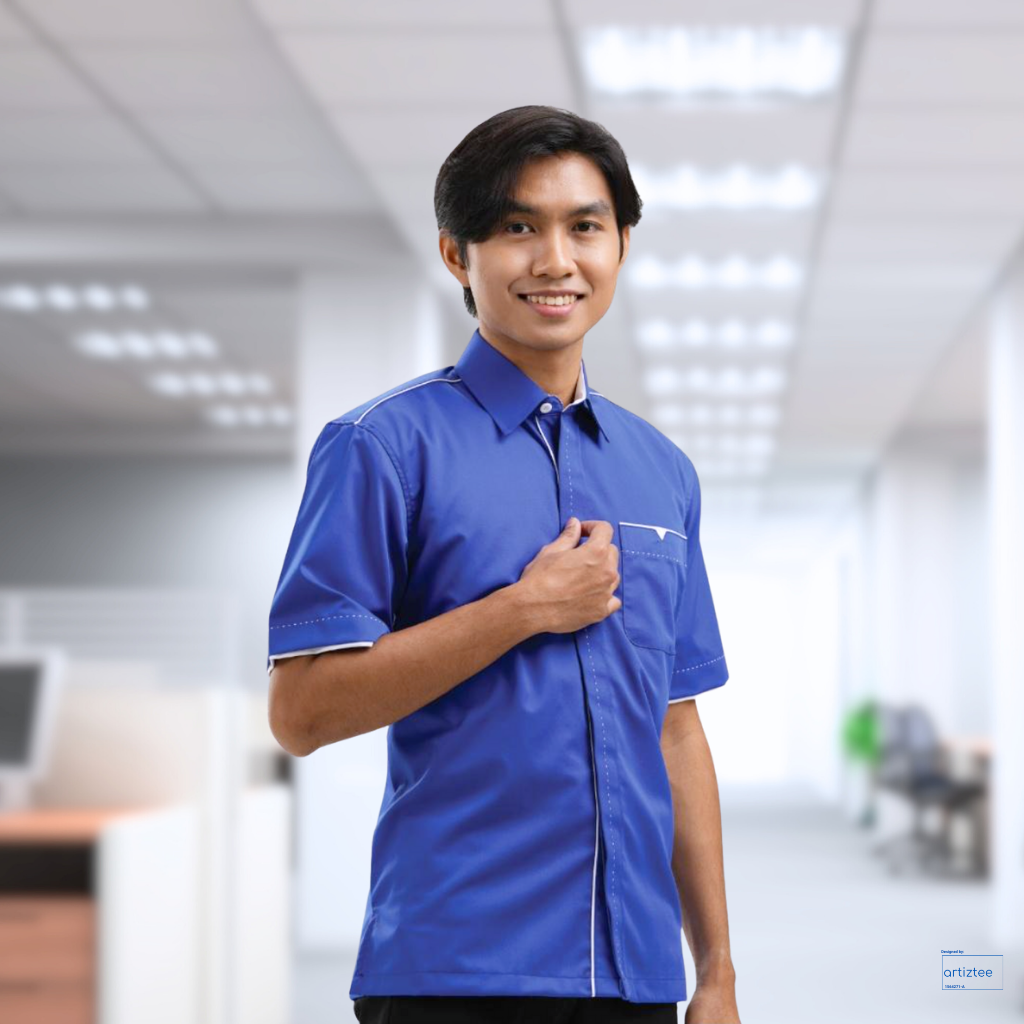 Corporate Uniform FC-823 Unisex Short Sleeves Royal Blue White
