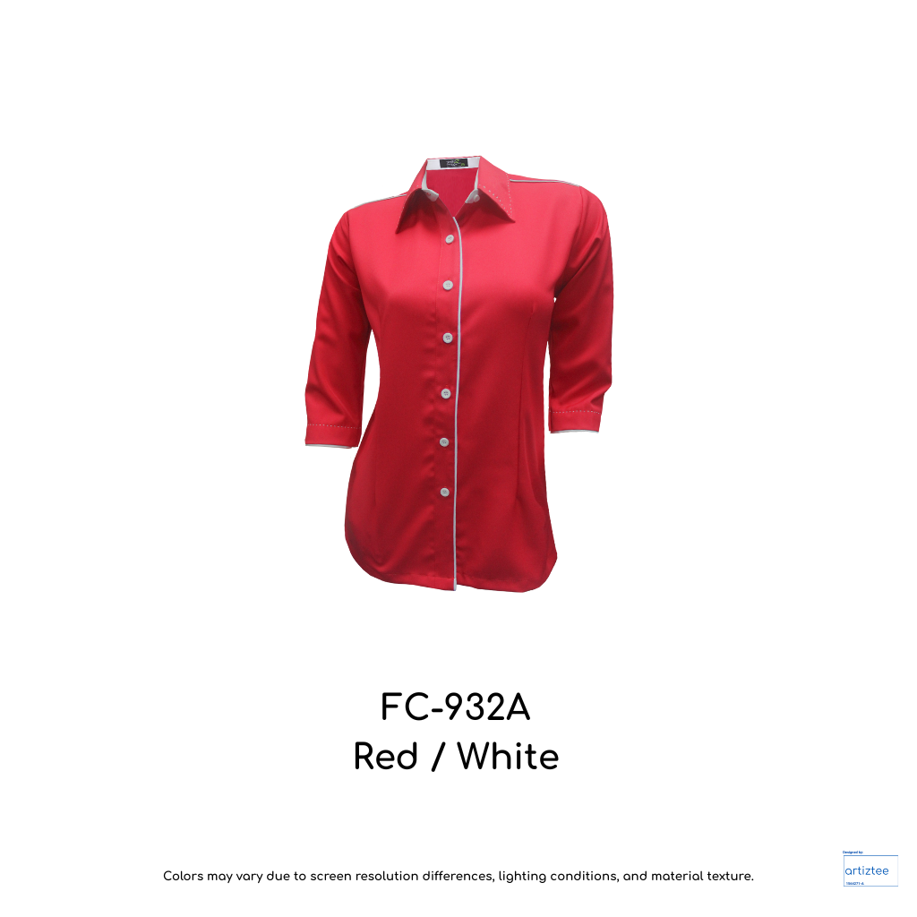 Corporate Uniform Female Long Sleeves FC-932A Red White