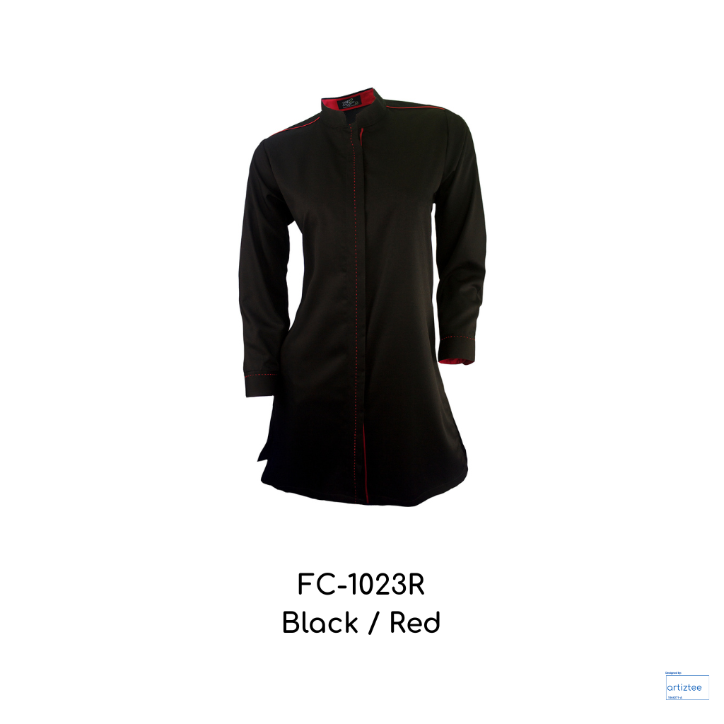 Corporate Uniform Muslimah Long Sleeves FC-1023R Black Red