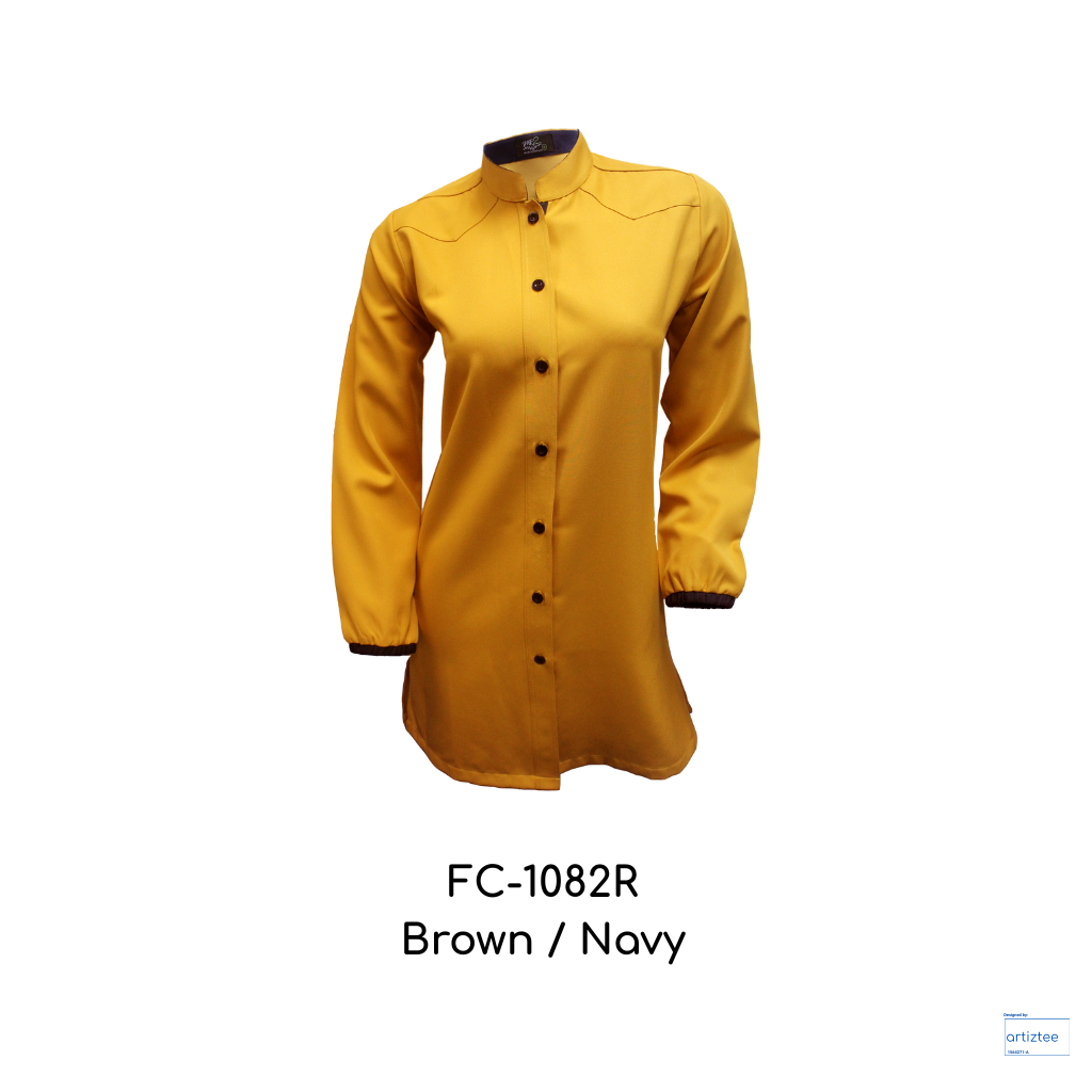 Corporate Uniform Muslimah Long Sleeves FC-1082R Brown Navy