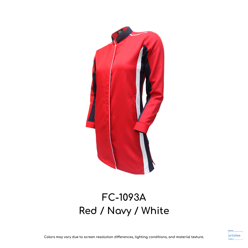 Corporate Uniform FC-1093A Muslimah Long Sleeves Red Navy White