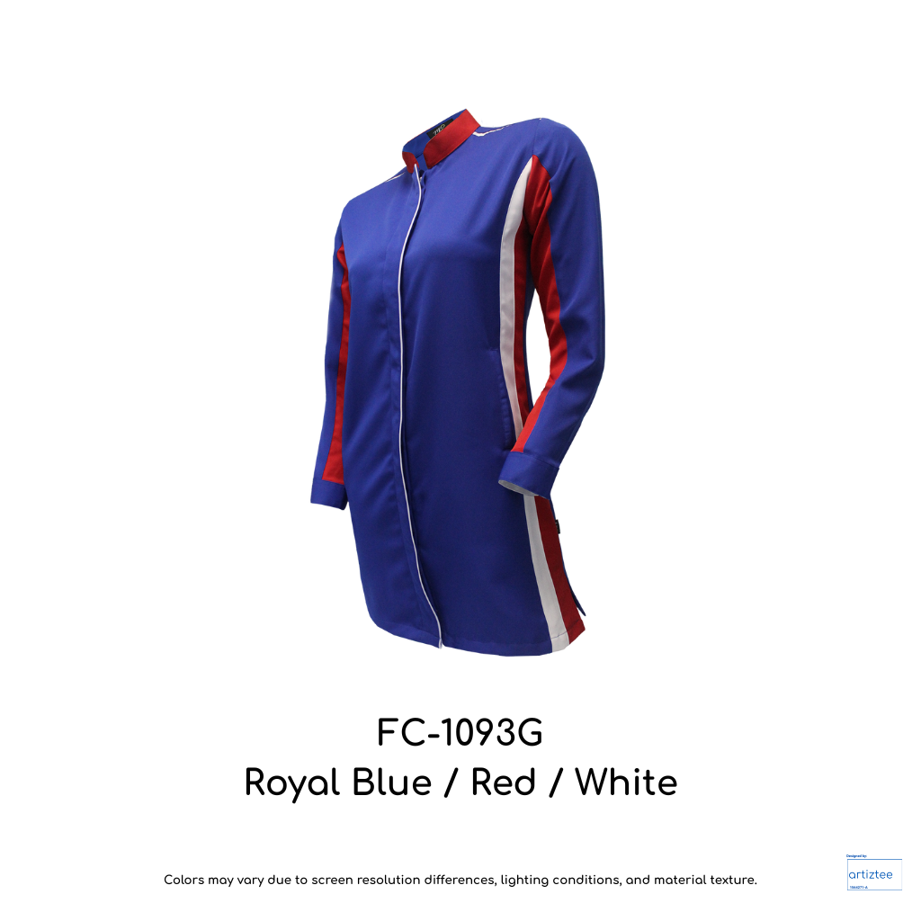 Corporate Uniform FC-1093G Muslimah Long Sleeves Royal Blue Red White
