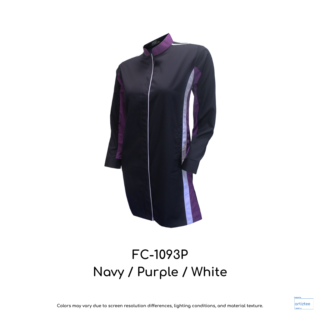 Corporate Uniform FC-1093P Muslimah Long Sleeves Navy Purple White