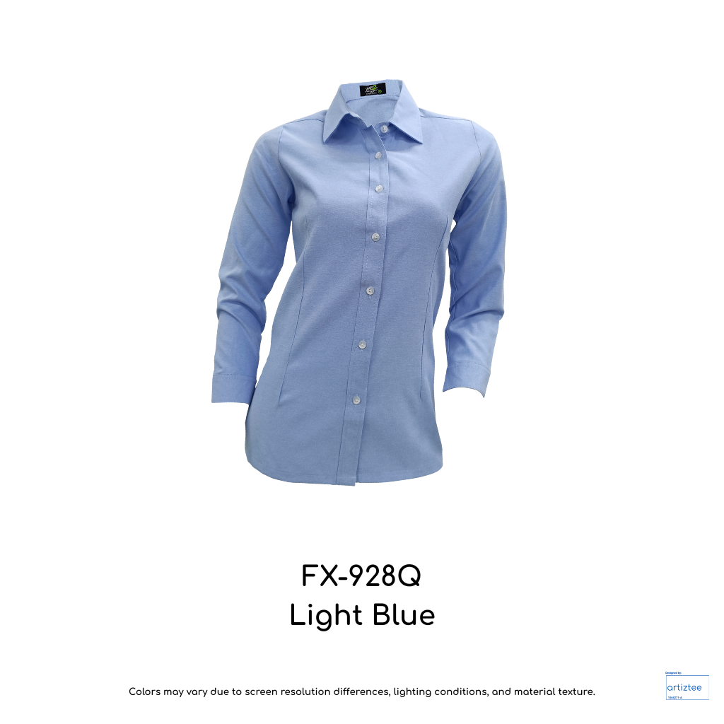 Corporate Uniform Oxford FX-928Q Female Long Sleeves Light Blue