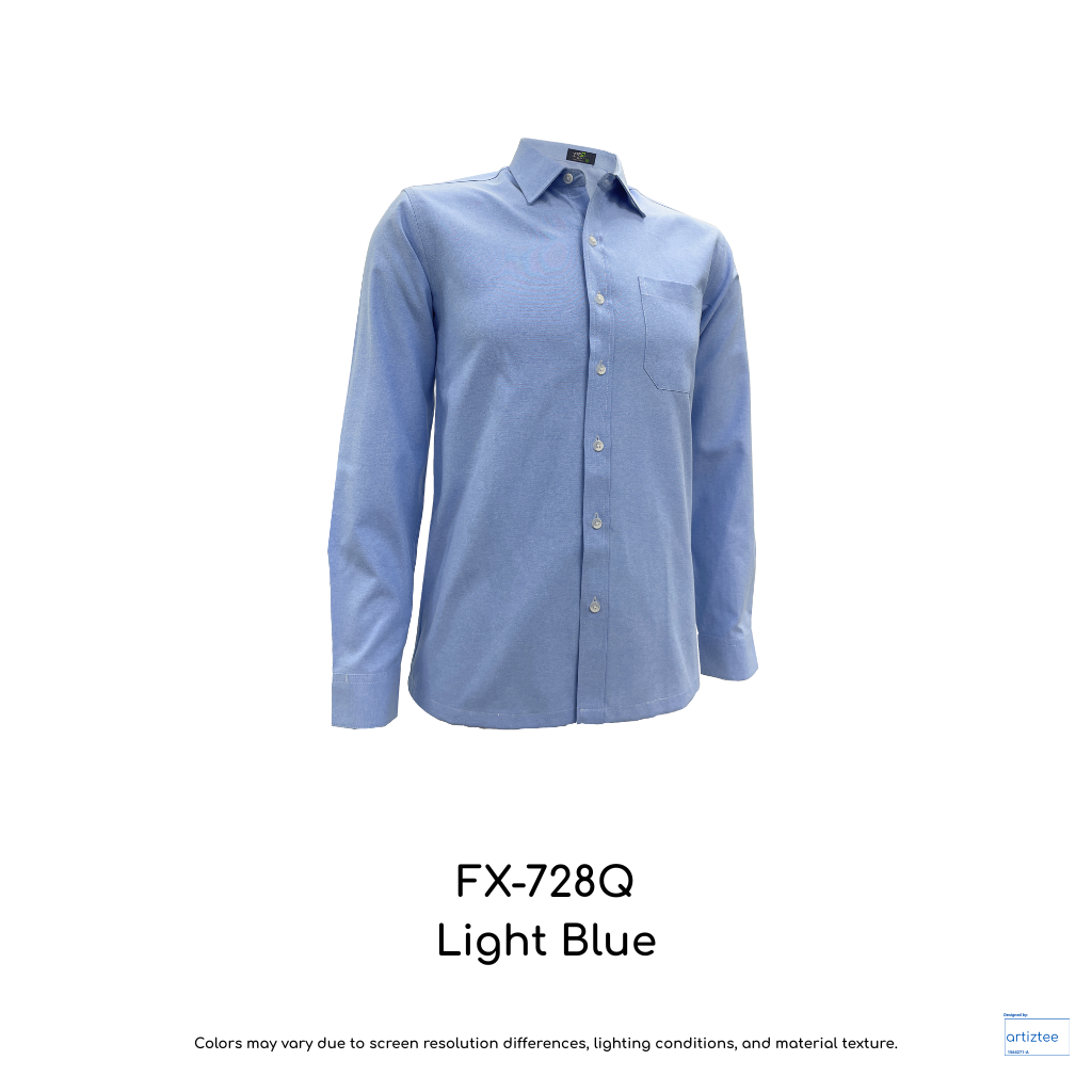 Corporate Uniform Oxford FX-728Q Unisex Long Sleeves Light Blue