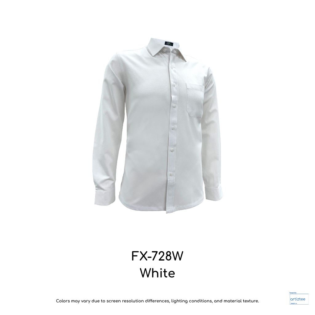 Corporate Uniform Oxford FX-728W Unisex Long Sleeves White