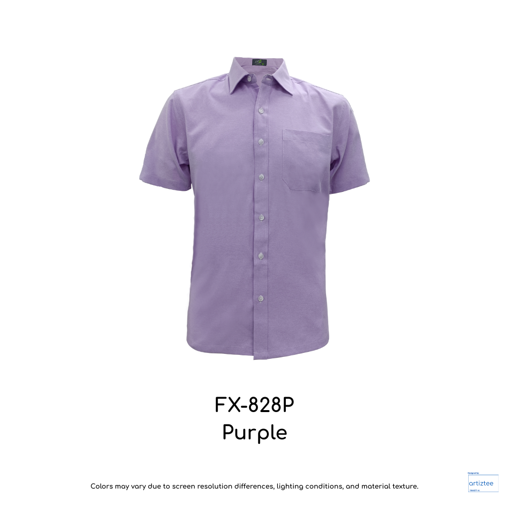 Corporate Uniform Oxford FX-828P Unisex Short Sleeves Purple