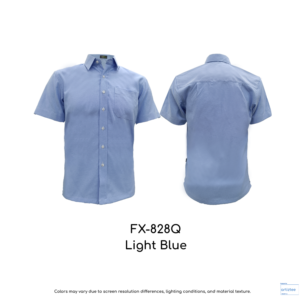 Corporate Uniform Oxford FX-828Q Unisex Short Sleeves Light Blue