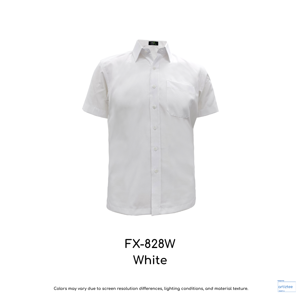 Corporate Uniform Oxford FX-828W Unisex Short Sleeves White