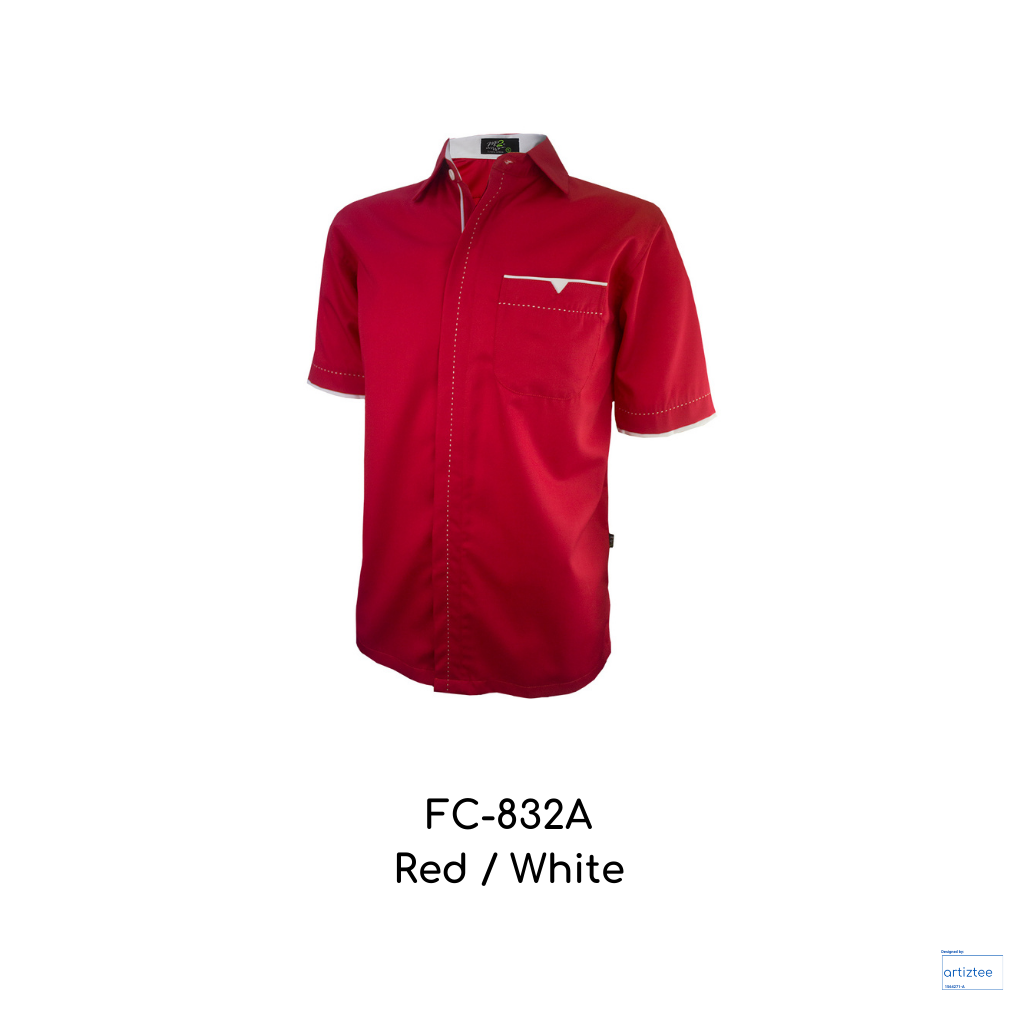 Corporate Uniform Unisex Short Sleeves FC-823A Red White