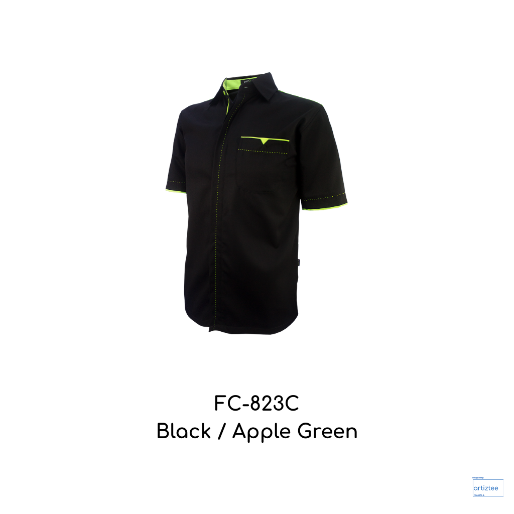 Corporate Uniform Unisex Short Sleeves FC-823C Black Apple Green