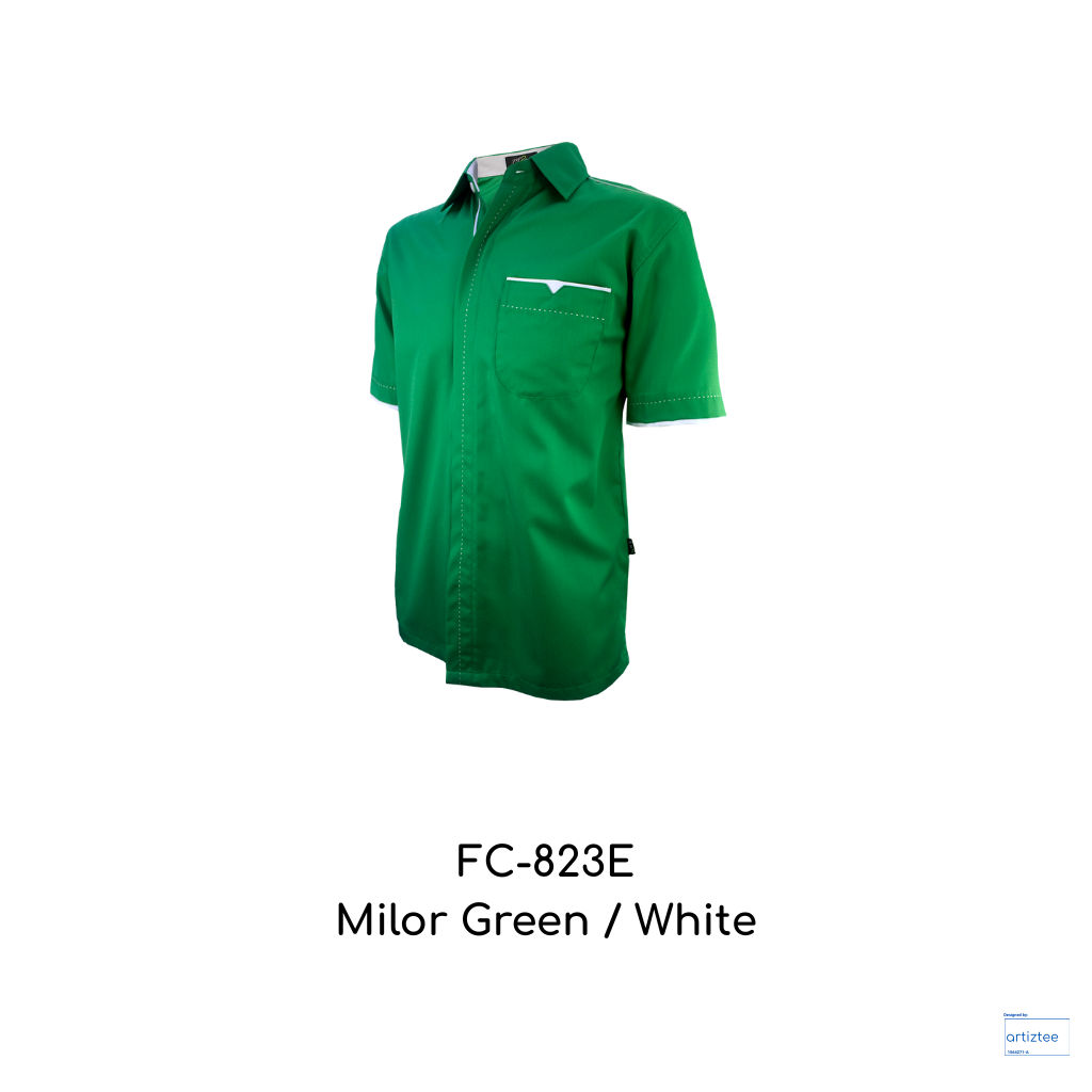 Corporate Uniform Unisex Short Sleeves FC-823E Milo Green White