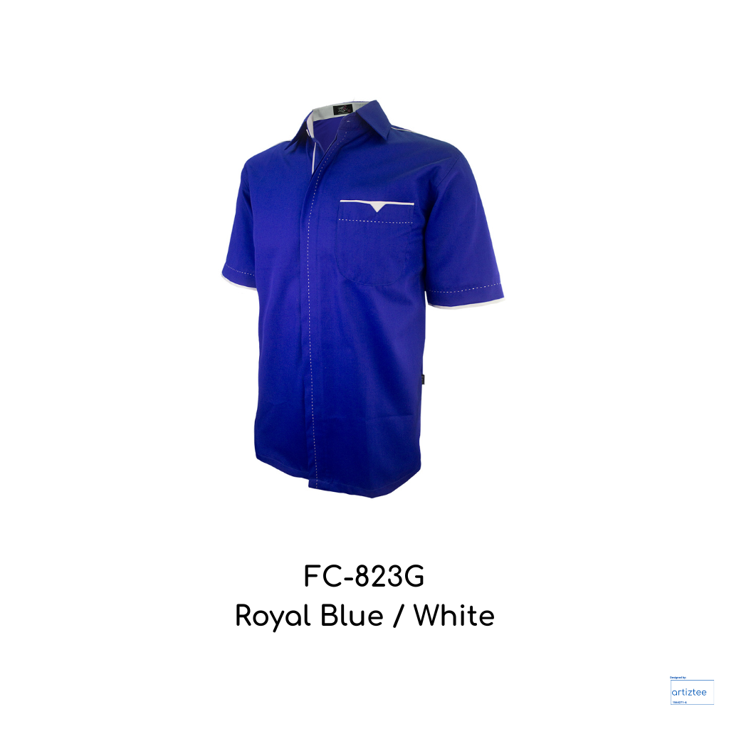 Corporate Uniform Unisex Short Sleeves FC-823G Royal Blue White