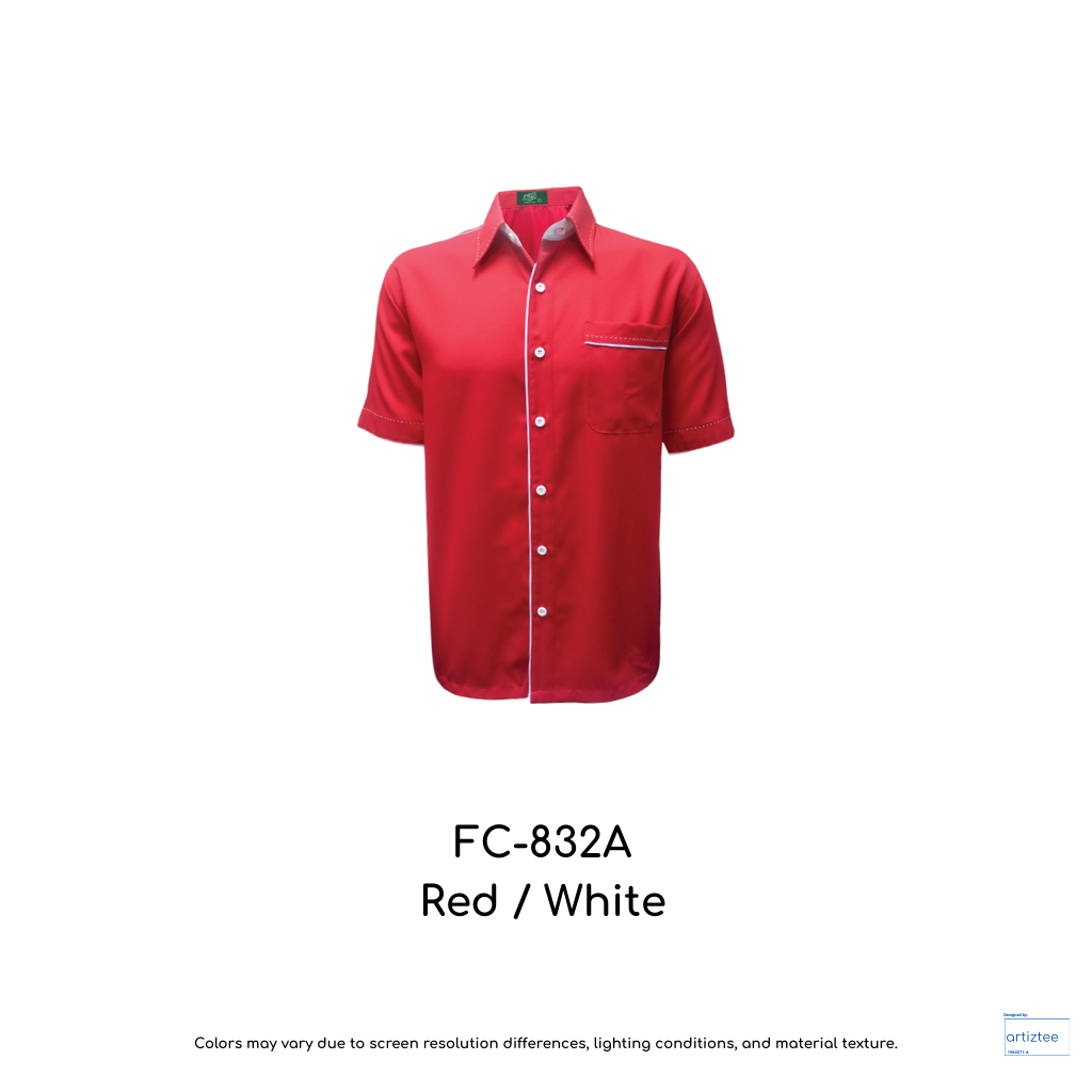Corporate Uniform Unisex Short Sleeves FC-832A Red White