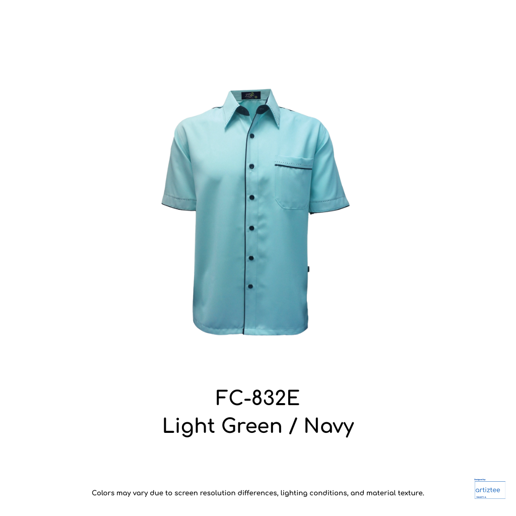 Corporate Uniform Unisex Short Sleeves FC-832E Light Green Navy