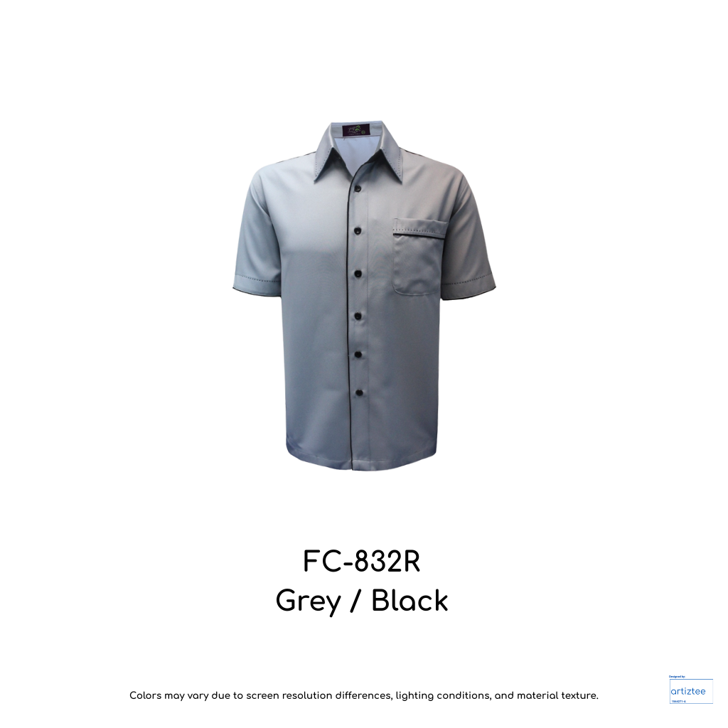 Corporate Uniform Unisex Short Sleeves FC-832R Grey Black