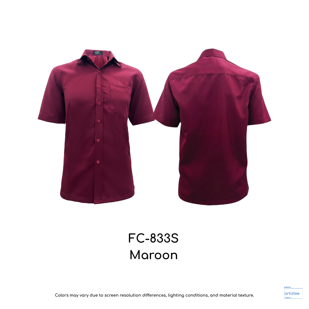 Corporate Uniform Unisex Short Sleeves FC-833S Maroon