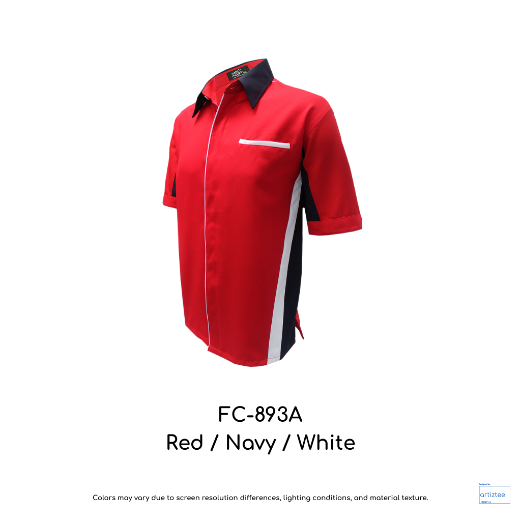Corporate Uniform FC-893A Unisex Short Sleeves Red Navy White