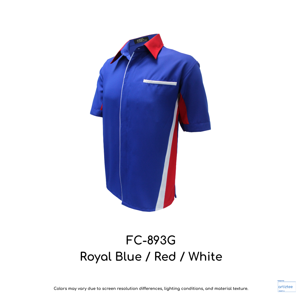 Corporate Uniform FC-893G Unisex Short Sleeves Royal Blue Red White