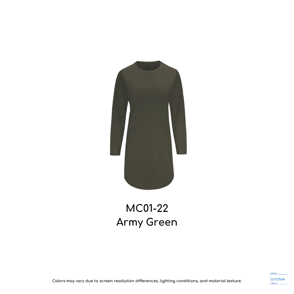 Muslimah T-Shirt Cotton Round Neck - 180gsm | Army Green | MC01-22 | Artiztee
