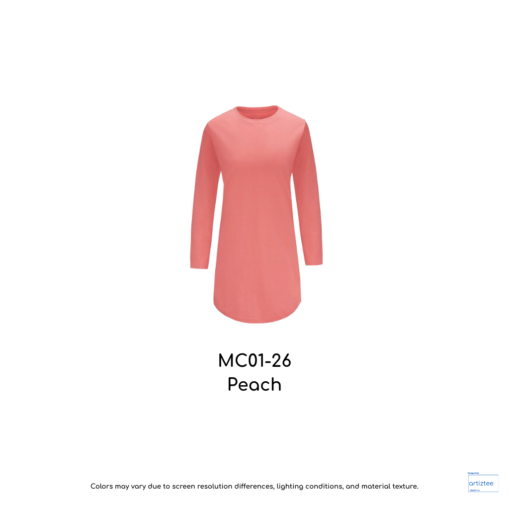 Muslimah T-Shirt Cotton Round Neck - 180gsm | Peach | MC01-26 | Artiztee
