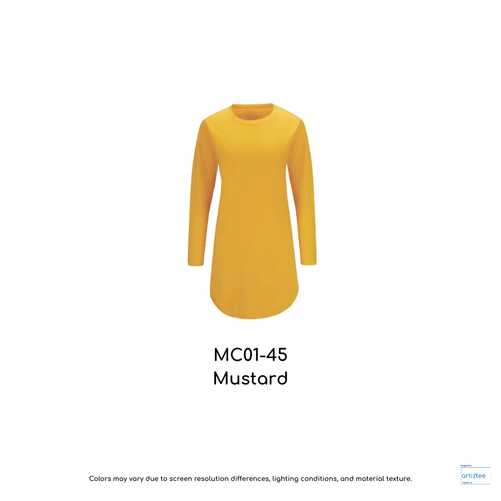 Muslimah T-Shirt Cotton Round Neck - 180gsm | Mustard | MC01-45 | Artiztee