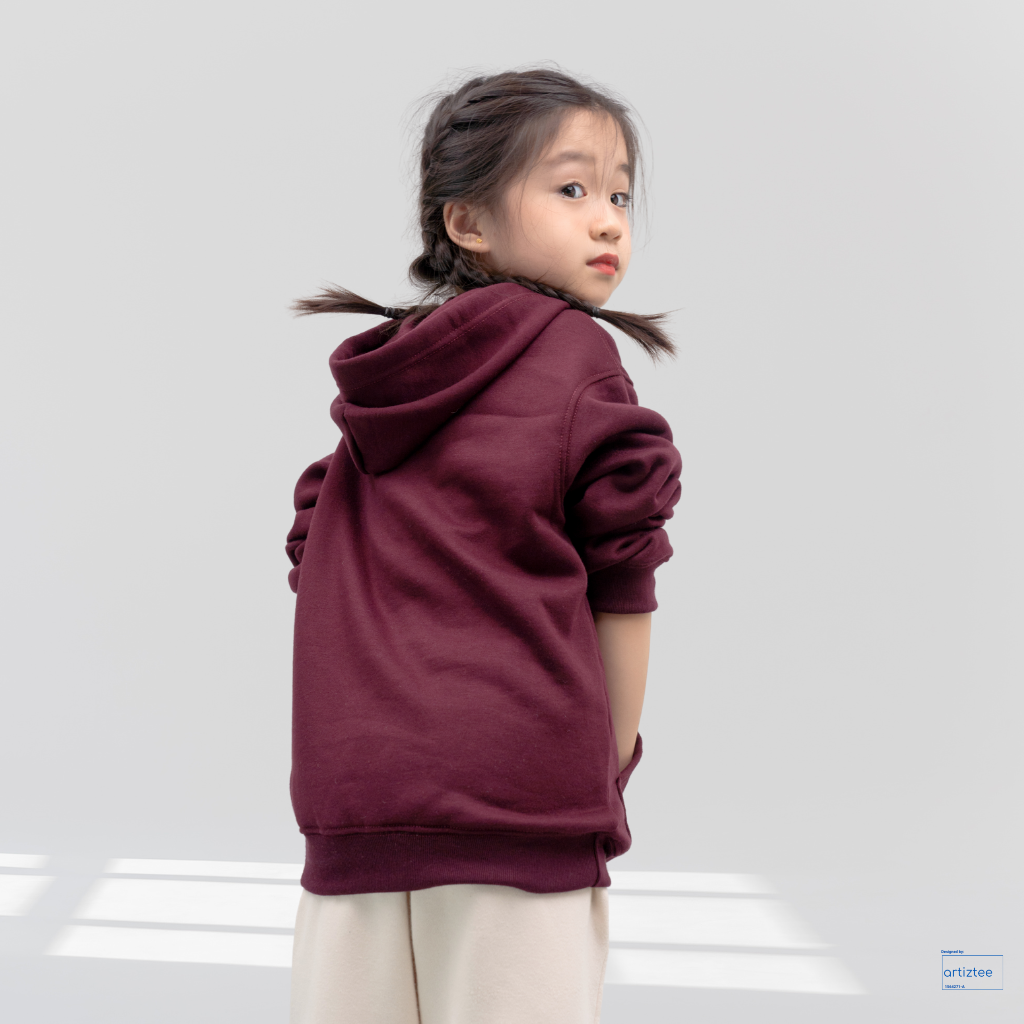 Kid Hoodie Pullover - Unisex | Maroon Model | NHH1100B | Artiztee