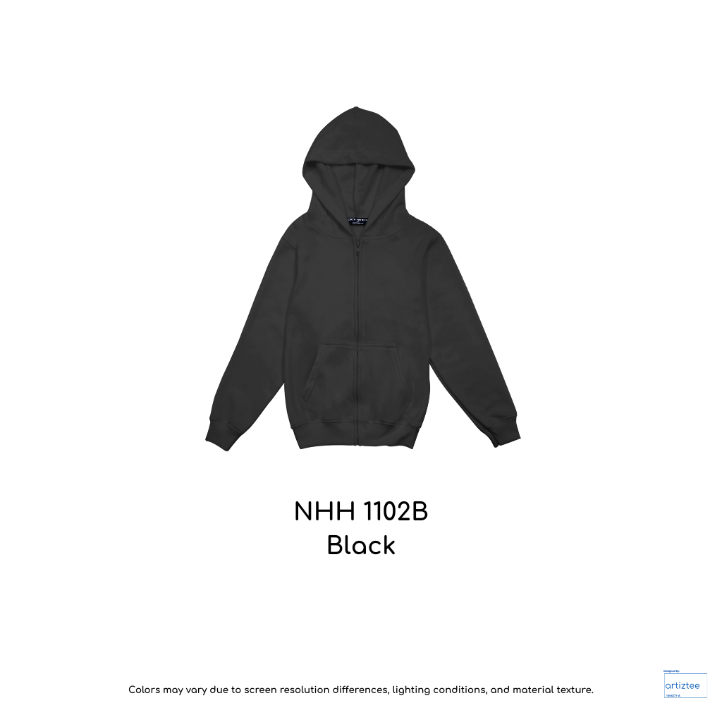 Kid Hoodie Pullover - Unisex | Black | NHH1102B | Artiztee