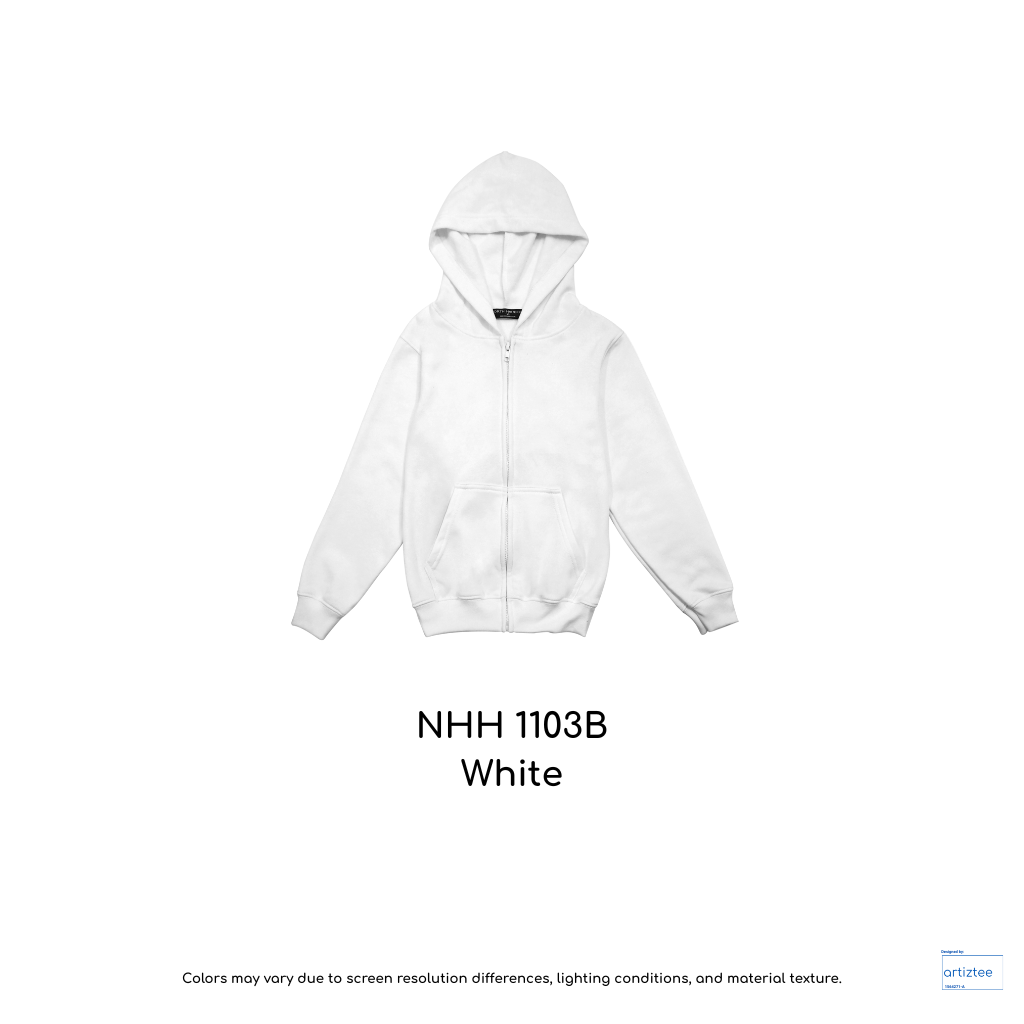 Kid Hoodie Pullover - Unisex | White | NHH1103B | Artiztee