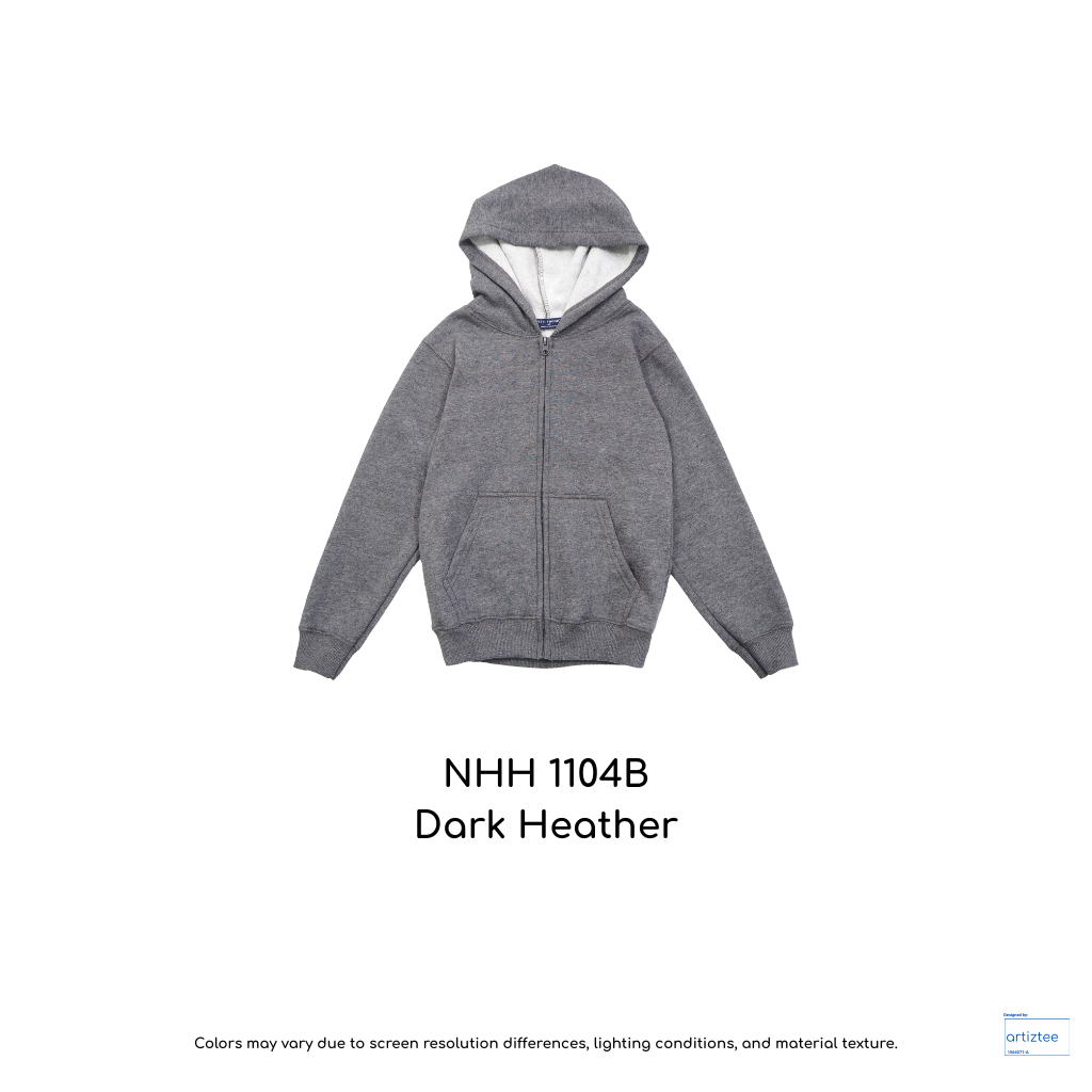 Kid Hoodie Pullover - Unisex | Dark Heather | NHH1104B | Artiztee