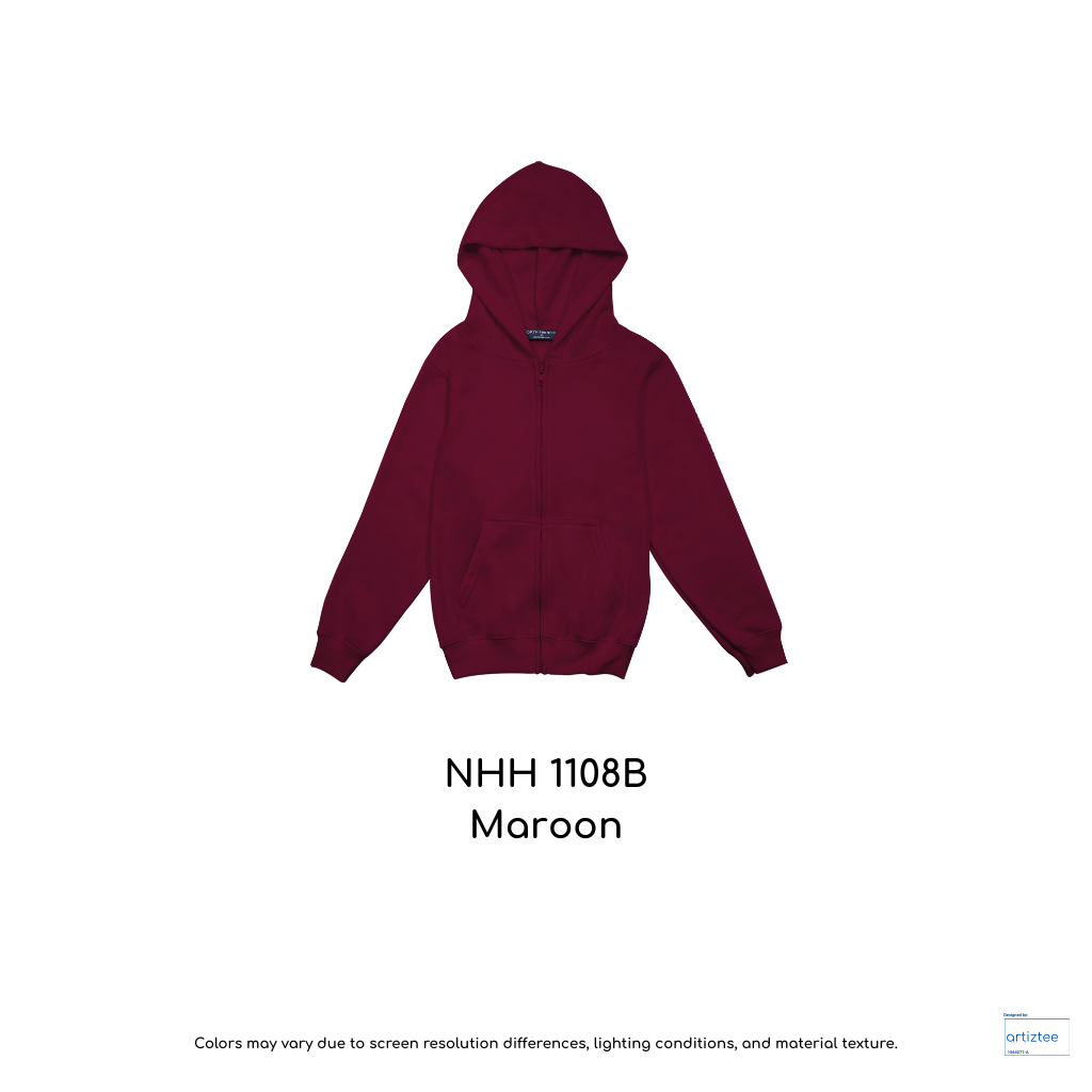 Kid Hoodie Pullover - Unisex | Maroon | NHH1108B | Artiztee