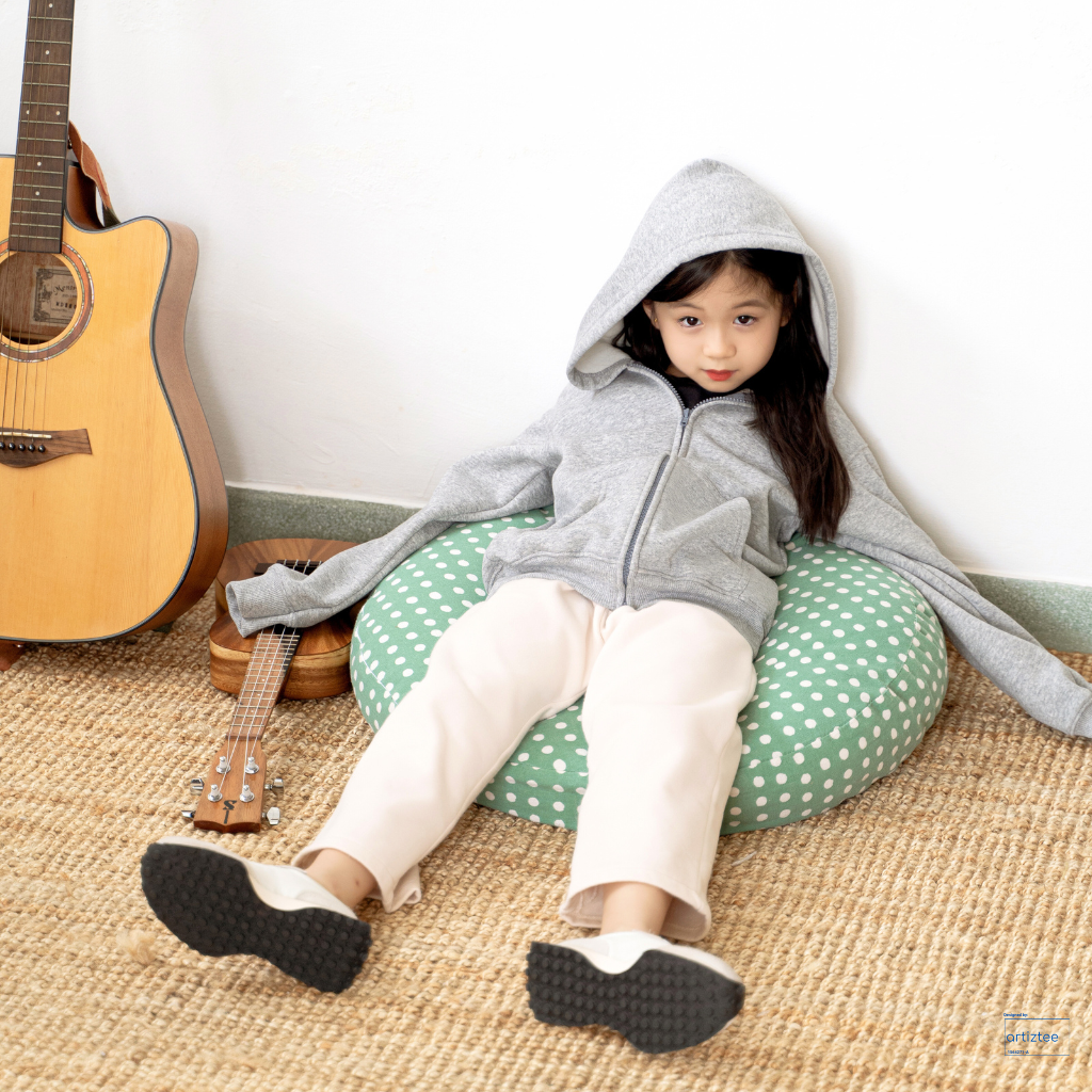 Kid Hoodie Full Zip - Unisex | Sport Grey Model | NHH1200B | Artiztee