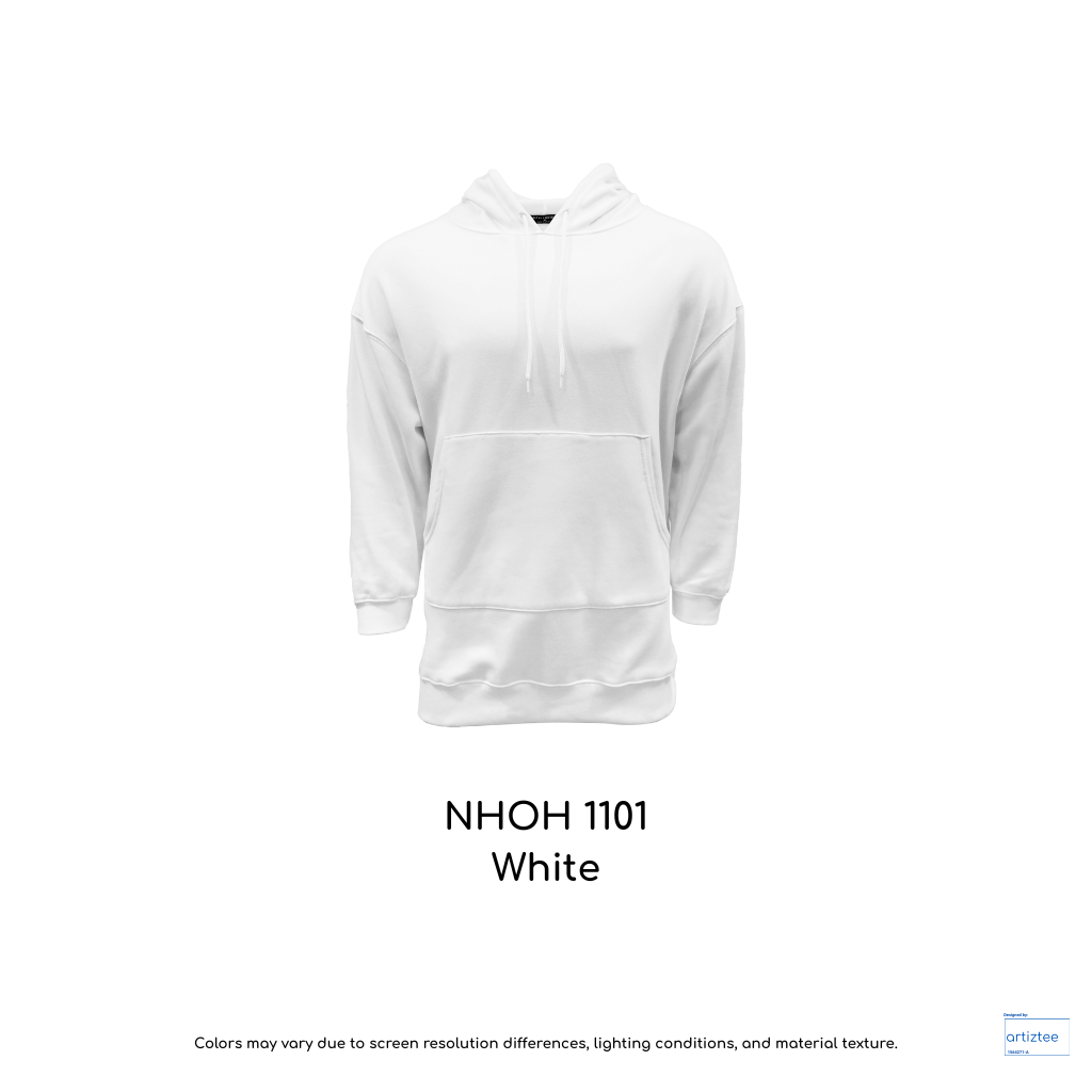 Oversized Hoodie Pullover - Unisex | White | NHOH1101 | Artiztee