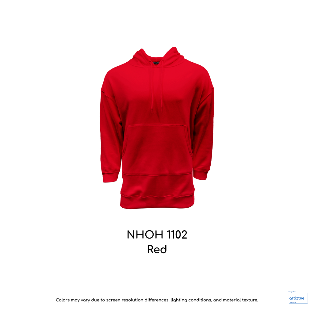 Oversized Hoodie Pullover - Unisex | Red | NHOH1102 | Artiztee