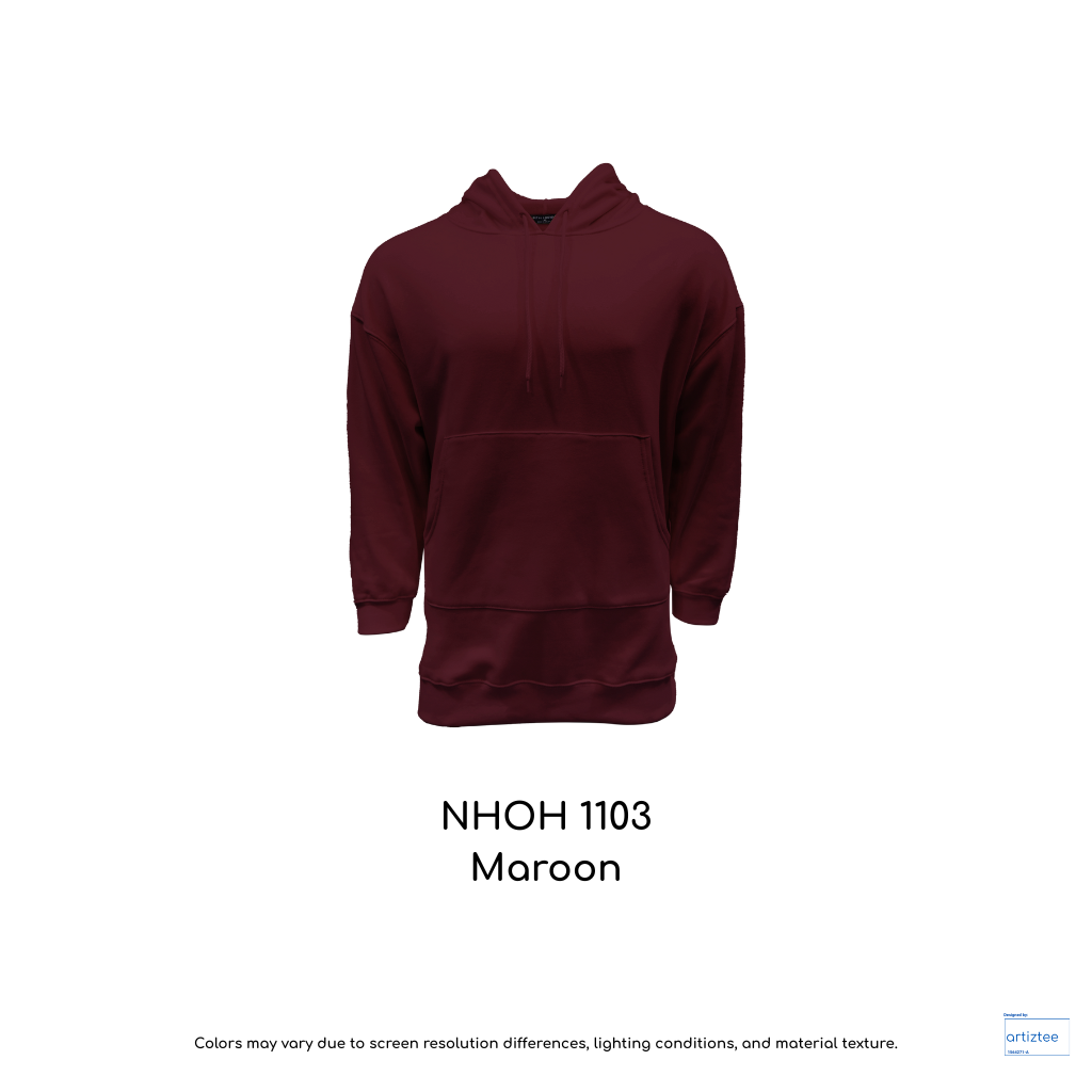 Oversized Hoodie Pullover - Unisex | Maroon | NHOH1103 | Artiztee