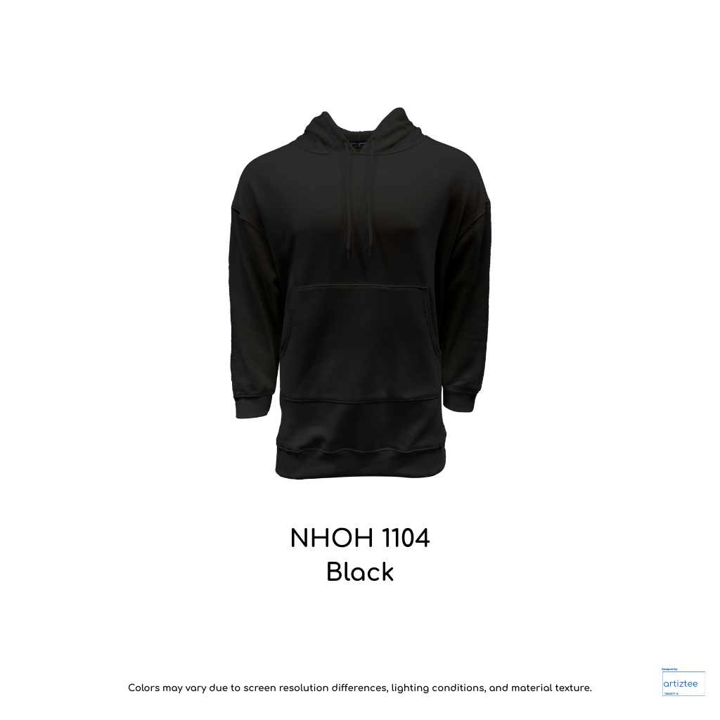Oversized Hoodie Pullover - Unisex | Black | NHOH1104 | Artiztee