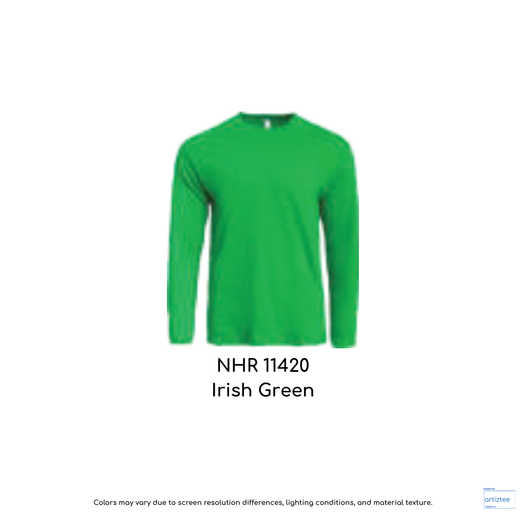 T-Shirt Long Sleeve Unisex 160gsm Irish Green NHR11420
