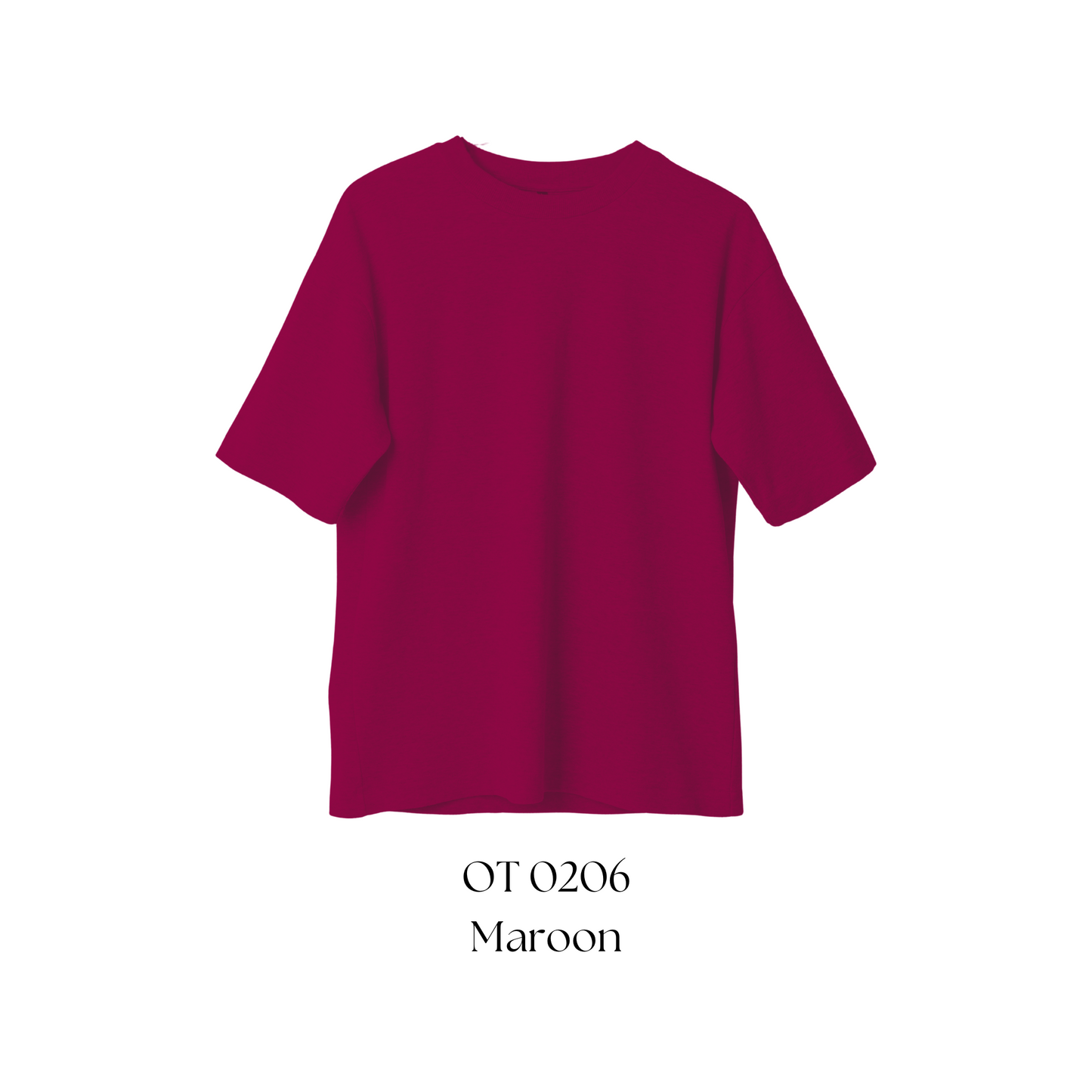 Oversized T-Shirt - Premium Cotton | Unisex | 260gsm | OT0206 | Maroon